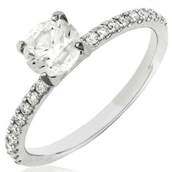 Diamond Semi-Mount Engagement Ring with Scallop Set Band