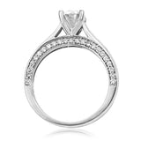 Diamond Semi-Mount Engagement Ring with Side Diamond Band Details