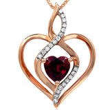 Infinity Heart Gemstone Pendant with Diamond Accent