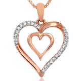 Double Heart Diamond Pendant