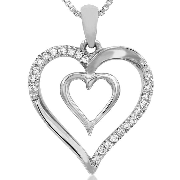 Double Heart Diamond Pendant