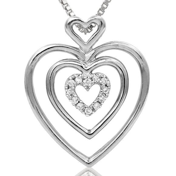 Diamond Triple Heart Pendant