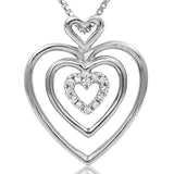 Diamond Triple Heart Pendant