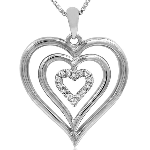 Diamond Triple Heart Pendant