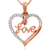 Diamond "Love" Heart Pendant