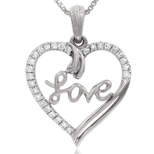 Diamond "Love" Heart Pendant