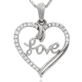 Diamond "Love" Heart Pendant
