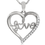 Diamond "Love" Heart Pendant