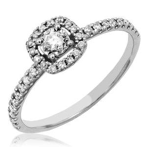 Cushion Diamond Illusion Semi-Mount Engagement Ring