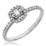 Cushion Diamond Illusion Semi-Mount Engagement Ring