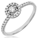 Diamond Illusion Engagement Ring with Scallop Set Band
