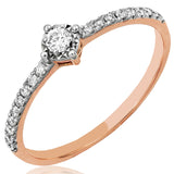 Diamond Illusion Engagement Ring with Scallop Set Band