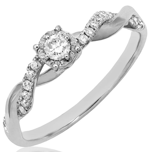 Intertwined Diamond Illusion Promise Ring