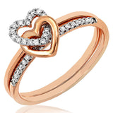 Double Heart Diamond Promise Ring