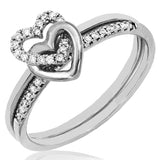 Double Heart Diamond Promise Ring