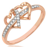 Double Heart Diamond Promise Ring