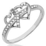 Double Heart Diamond Promise Ring