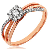 Diamond Cluster Twist Promise Ring with Triple Shank