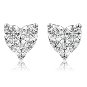 Heart Diamond Composite Stud Earrings