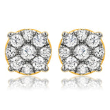 Diamond Cluster Stud Earrings