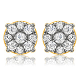 Diamond Cluster Stud Earrings