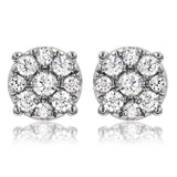 Diamond Cluster Stud Earrings