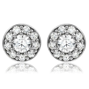 Diamond Cluster Bezel Stud Earrings