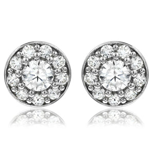 Diamond Cluster Bezel Stud Earrings