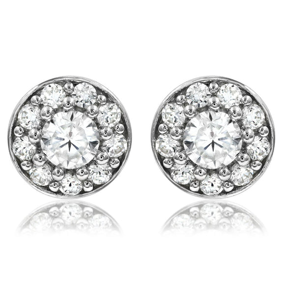 Diamond Cluster Bezel Stud Earrings