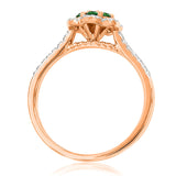 Floral Gemstone Ring with Diamond Accent
