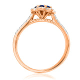 Floral Gemstone Ring with Diamond Accent