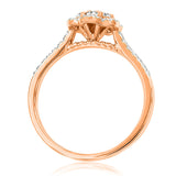 Floral Gemstone Ring with Diamond Accent