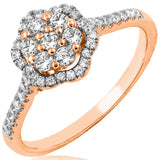 Floral Gemstone Ring with Diamond Accent