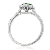 Floral Gemstone Ring with Diamond Accent