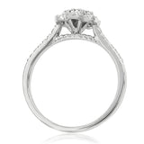 Floral Gemstone Ring with Diamond Accent