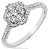 Floral Gemstone Ring with Diamond Accent