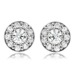 Diamond Cluster Bezel Stud Earrings