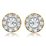 Diamond Cluster Bezel Stud Earrings