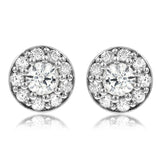 Diamond Cluster Bezel Stud Earrings