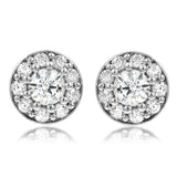 Diamond Cluster Bezel Stud Earrings