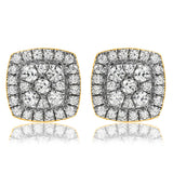 Cushion Diamond Halo Stud Earrings