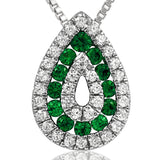 Gemstone Teardrop Pendant with Diamond Accent