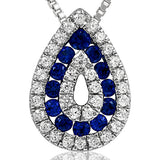 Gemstone Teardrop Pendant with Diamond Accent