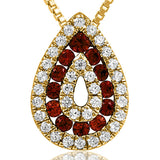 Gemstone Teardrop Pendant with Diamond Accent