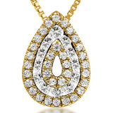 Gemstone Teardrop Pendant with Diamond Accent