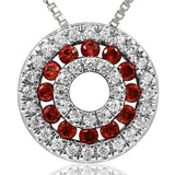 Gemstone Disc Pendant with Diamond Accent