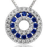 Gemstone Disc Pendant with Diamond Accent