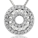 Gemstone Disc Pendant with Diamond Accent