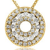 Gemstone Disc Pendant with Diamond Accent