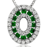 Oval Gemstone Pendant with Diamond Accent
